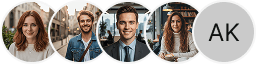 Plusieurs avatars de profils d'investisseurs sur le bloc d'examen du trading Vaste Placange